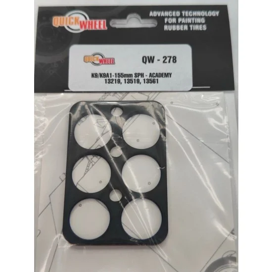 QuickWheel QW-278 1/35 K9 / K9A1 - 155mm SPH Wheels Paint Mask for Academy kits