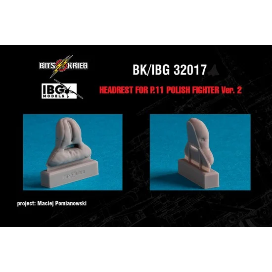 BitsKrieg BK32017S 1/32 PZL P.11 Polish Fighter Pilot's Headrest (variant 2) for IBG Kits - Model Planes