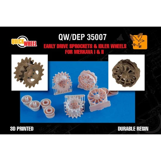 QuickWheel QWDEP-35007 1/35 Early Drive Sprockets and Idler Wheels for IDF Merkava Mk 1 and Mk 2