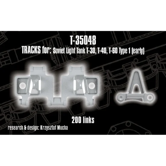 QuickWheel QWT-35048 1/35 Tracks for Soviet Light Tank T-30, T-40, T-60 Type 1 (early)