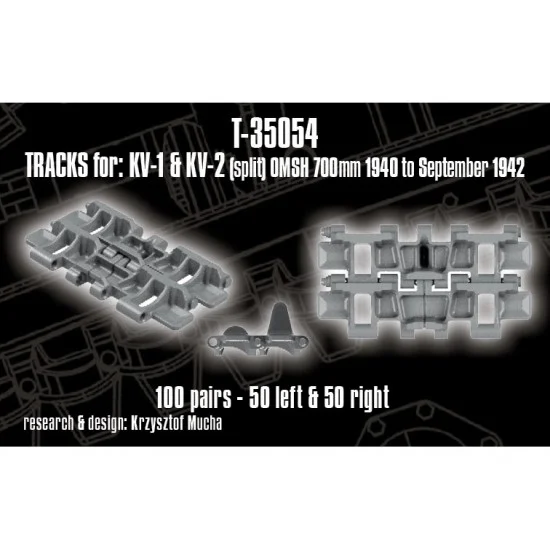 QuickWheel QWT-35054 1/35 Tracks for KV-1 & KV-2 (Split) OMSH 700mm - 1940 to September 1942