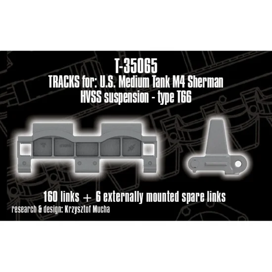 QuickWheel QWT-35065 1/35 Tracks for US M4 Sherman, SP Gun M40 (GMC); HVSS suspension Type T66