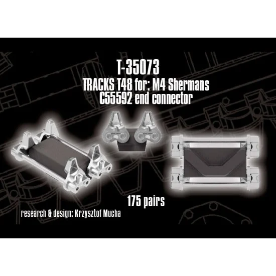 QuickWheel QWT-35073 1/35 T48 Tracks for M4 Sherman (C55592 end connector)