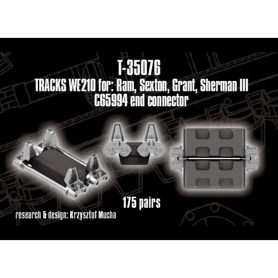 QuickWheel QWT-35076 1/35 TWE210 Tracks for Ram/Sexton/Grant/Sherman III (C65994 end connector)