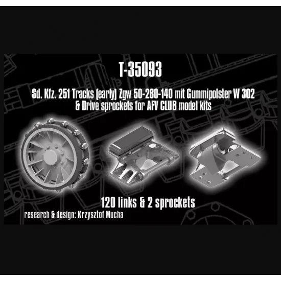 QuickWheel QWT-35093 1/35 SdKfz. 251 Tracks (early) and Drive Sprockets for AFV Club kits