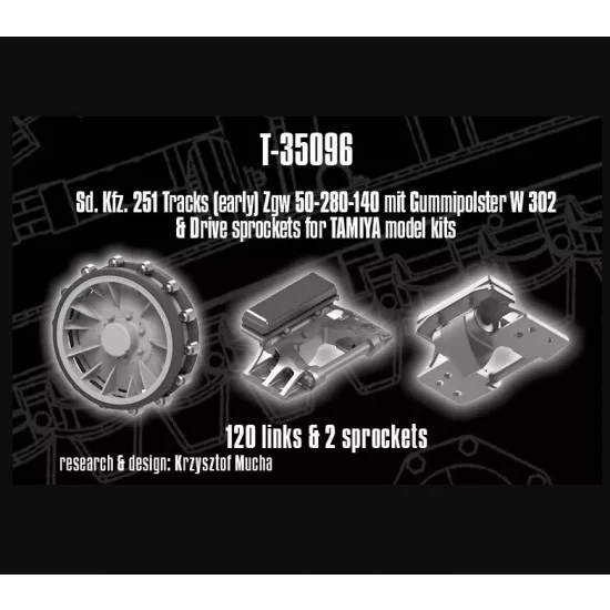 QuickWheel QWT-35096 1/35 SdKfz. 251 Tracks (early) and Drive Sprockets for Tamiya kits