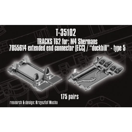QuickWheel QWT-35102 1/35 T62 type Tracks for M4 Sherman; EEC / "Duckbill" Type 5