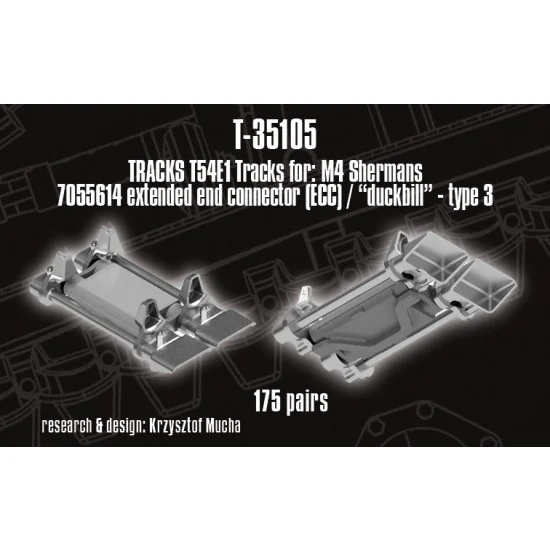 QuickWheel QWT-35105 1/35 T54E1 type Tracks for M4 Sherman; EEC / "Duckbill" Type 3