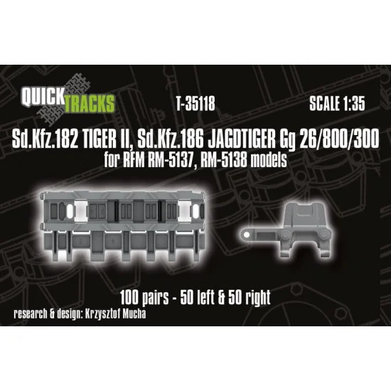 QuickWheel QWT-35118 1/35 Sd.Kfz. 182 Tiger II / King Tiger, Sd.Kfz. 186 Jagdtiger Tracks for RFM kit