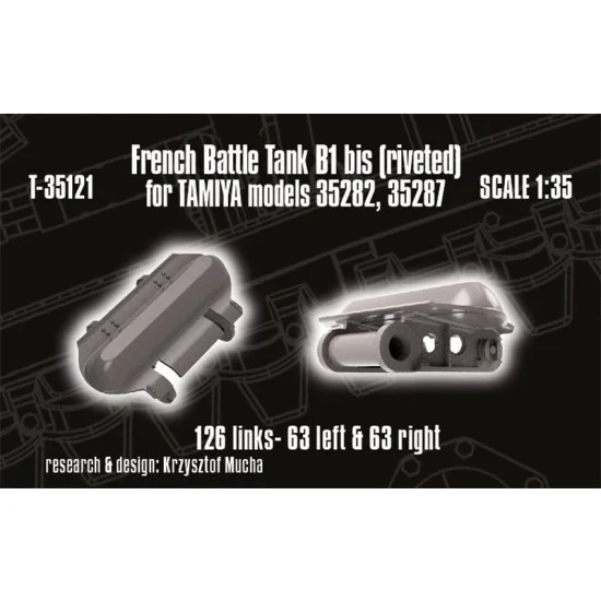QuickWheel QWT-35121 1/35 French Battle Tank B1 bis (riveted) Track for Tamiya kit