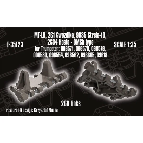 QuickWheel QWT-35123 1/35 MT-LB, 2S1 Gvozdika, 9K35 Strela-10, 2S34 Hosta OMSh for for Trumpeter