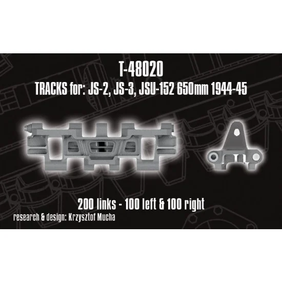 QuickWheel QWT-48020 1/48 Tracks for JS-2 / IS-2; JS-3 / IS-3; JSU 152 - 650mm cast 1944+