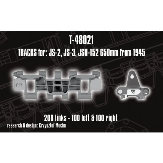 QuickWheel QWT-48021 1/48 Tracks for JS-2 / IS-2; JS-3 / IS-3; JSU 152 - 650mm stamp 1944+