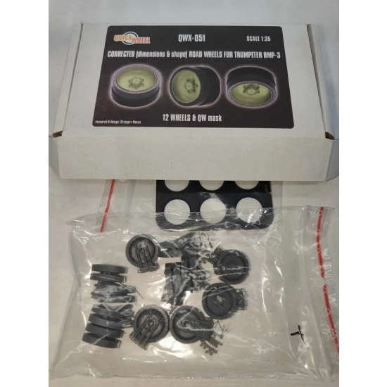 QuickWheel QWX-051 1/35 BMP-3 Road Wheels with Masks for Trumpeter kits