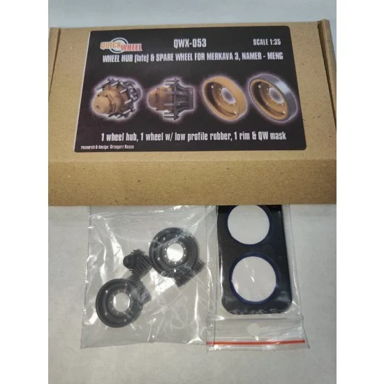 QuickWheel QWX-053 1/35 Merkava 3, Namer Wheel Hub Late and Spare Wheels with Masks for Meng kits