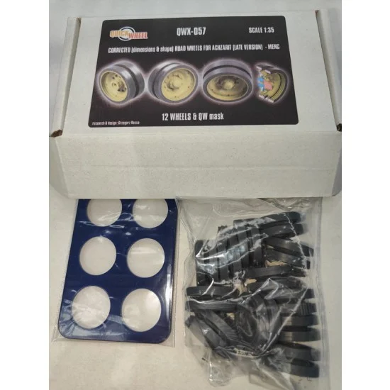 QuickWheel QWX-057 1/35 Achzarit (late version) Road Wheels with Masks for Meng kits
