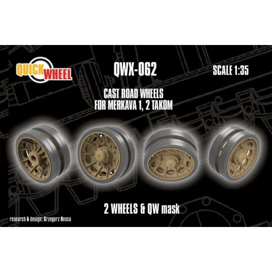QuickWheel QWX-062 1/35 IDF Merkava I and Merkava II Cast Road Wheels x2 for Takom kits