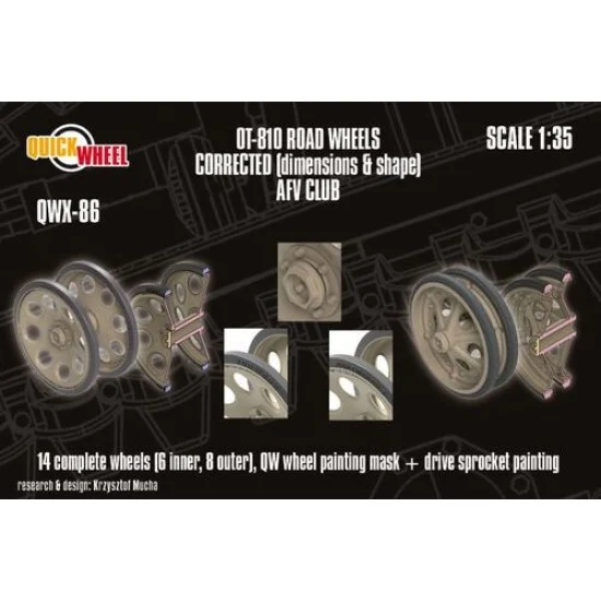 QuickWheel QWX-086 1/35 Sd.Kfz. 251 Road Wheels (late type cap 1) for AFV Club kit