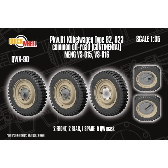 QuickWheel QWX-090 1/35 Einheitsdiesel kfz.61 Wheels with Bolt Guards Type3 Off-road (Continental)