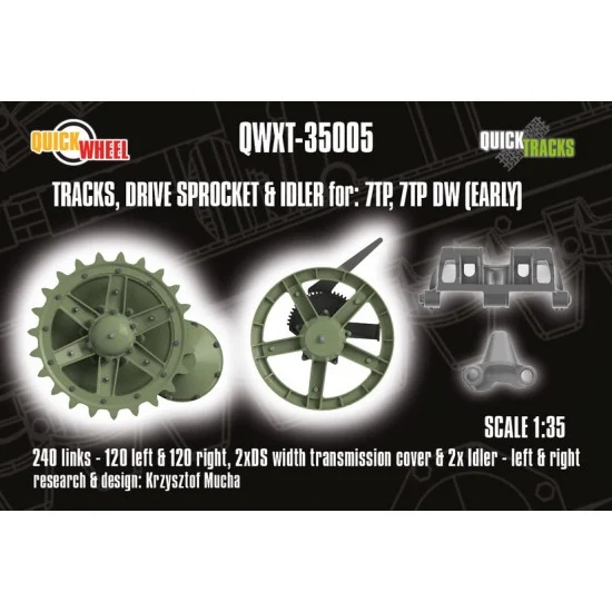 QuickWheel QWXT-35005 1/35 Tracks, Drive Sprockets, Idlers for 7TP, 7TP DW (early)