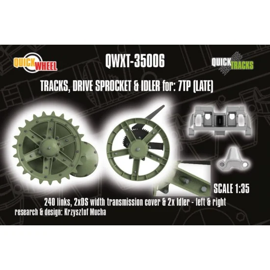 QuickWheel QWXT-35006 1/35 Tracks, Drive Sprockets, Idlers for 7TP (late)