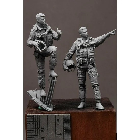 R2 Miniatures R09-48 1/48 USN/US Navy F-14 Tomcat Pilots 1980s for AMK kits (2 figures)