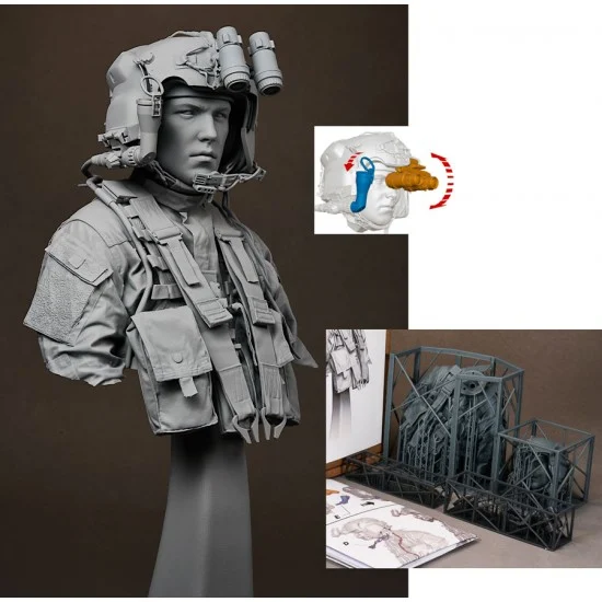 R2 Miniatures R34-B09 1/9 US Army Apache Pilot Bust