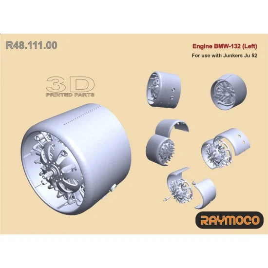 RAYMOCO R48.111.00 1/48 Junkers Ju 52 Engine BMW-132 (Left)