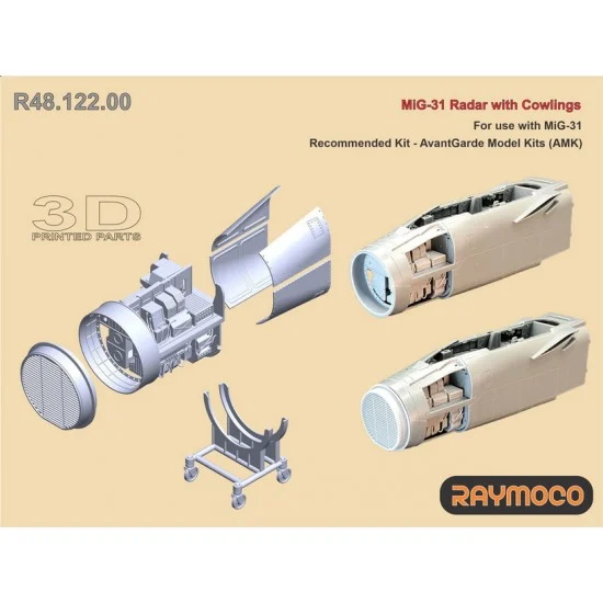 RAYMOCO R48.122.00 1/48 Mikoyan MiG-31 Radar with Cowlings for AMK kits