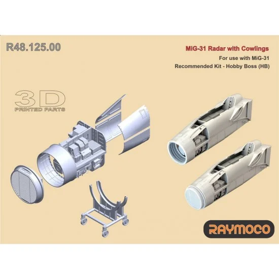 RAYMOCO R48.125.00 1/48 Mikoyan MiG-31 Radar with Cowlings for Hobby Boss kits