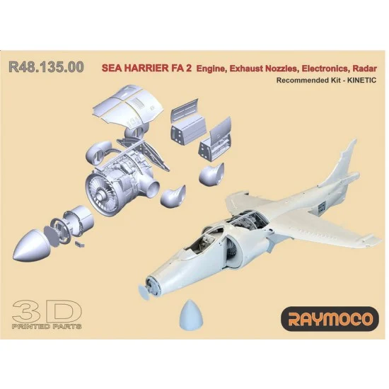 RAYMOCO R48.135.00 1/48 SEA Harrier FA 2 Engine, Exhaust Nozzles, Electronics, Radar for KINETIC kits - Model Planes