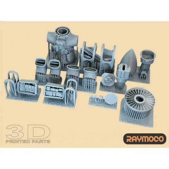 RAYMOCO R48.143.00 1/48 AV-8B Harrier II Plus Engine, Exhaust Nozzles, Electronics, Radar for HASEGAWA kits