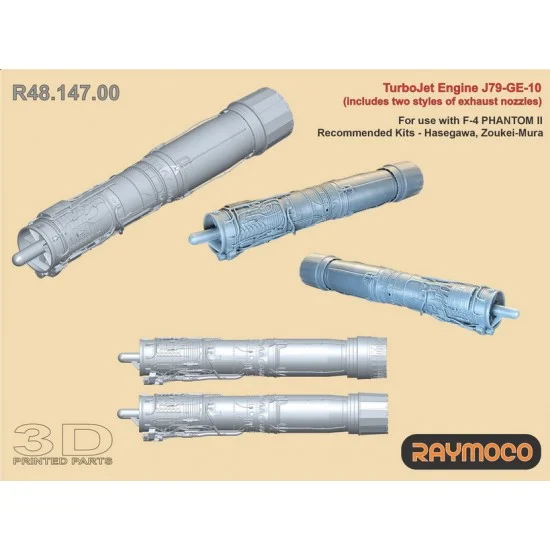 RAYMOCO R48.147.00 1/48 F-4 Phantom II Turbo Jet Engine J79-GE-10 for Hasegawa/Zoukei Mura kits