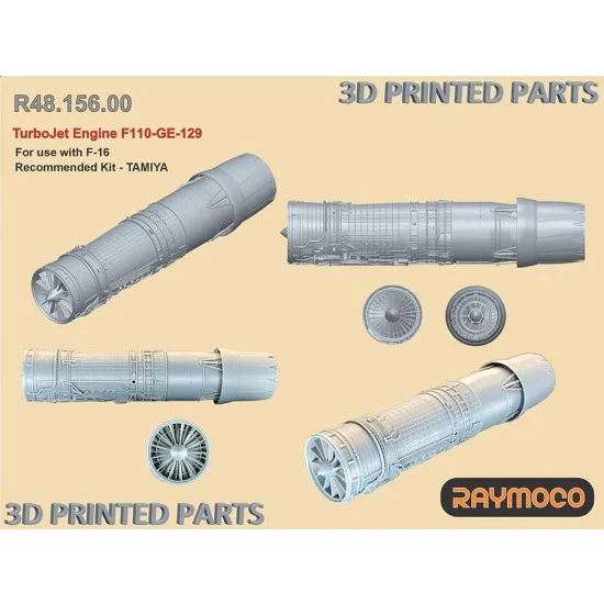 RAYMOCO R48.156.00 1/48 F-16 Turbo Jet Engine F110-GE-129 for Tamiya kit