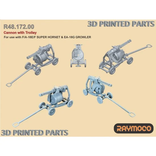 RAYMOCO R48.172.00 1/48 F-18 Cannon with Trolley for Hasegawa kit