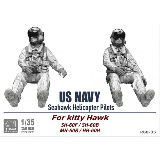 R2 Miniatures R60-35 1/35 USN Sea Hawk Helicopter Pilots for Kitty Hawk SH-60F/B, MH-60R, HH-60H