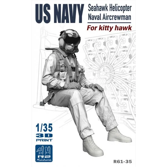 R2 Miniatures R61-35 1/35 USN Sea Hawk Helicopter Naval Aircrewman for Kitty Hawk kit
