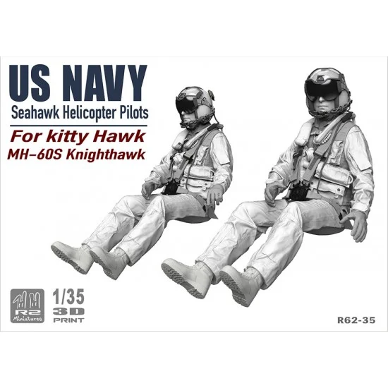 R2 Miniatures R62-35 1/35 USN Sea Hawk Helicopter Pilots for Kitty Hawk MH-60S Knighthawk
