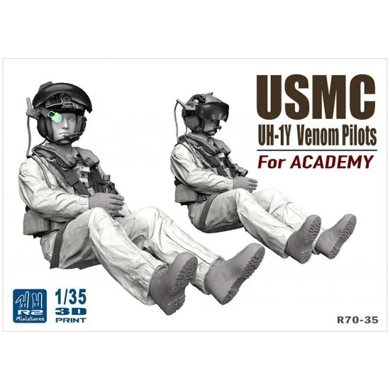 R2 Miniatures R70-35 1/35 USMC UH-1Y Venom Pilots Duo For Academy kit (2 figures)