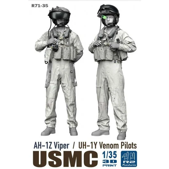R2 Miniatures R71-35 1/35 USMC AH-1Z Viper/UH-1Y Venom Pilots Duo (2 figures)