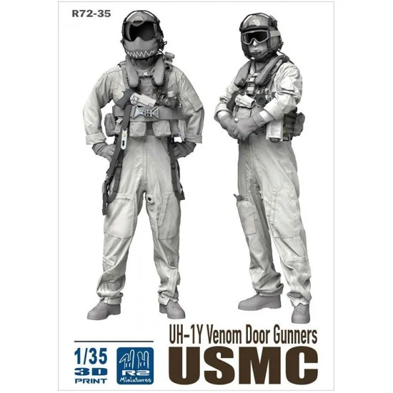 R2 Miniatures R72-35 1/35 USMC UH-1Y Venom Door Gunners Standing Duo (2 figures)