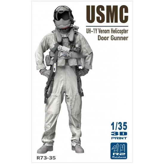 R2 Miniatures R74-35 1/35 USMC UH-1Y Venom Door Gunner Standing With Decals