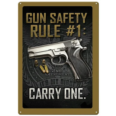 Gun Safety #1 Metal Sign MT28 - Ramson's Imports, Inc