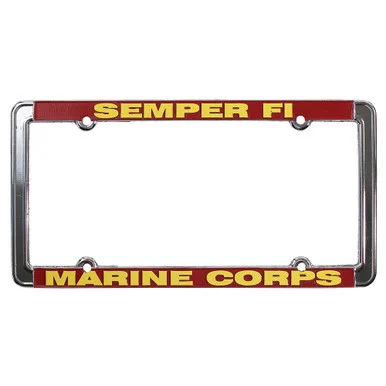 U.S. Marines Metal License Plate Frame MF1038MAR - Ramson's Imports, Inc