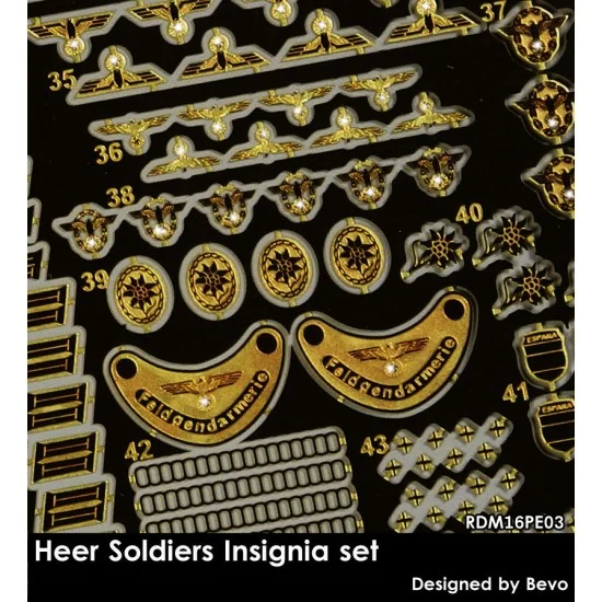Rado Miniatures 16PE03 1/16 Heer Soldiers Insignia Set - Model Figures