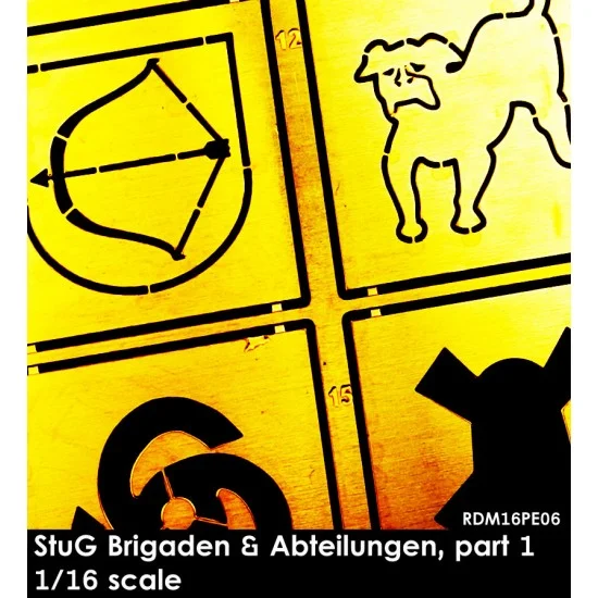 Rado Miniatures 16PE06 1/16 StuG Brigaden & Abteilungen set Part. 1 (stencils) - Model Figures