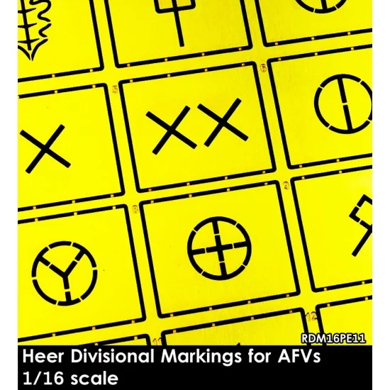 Rado Miniatures 16PE11 1/16 Heer Divisional Markings for AFVs - Military Vehicles & Tanks