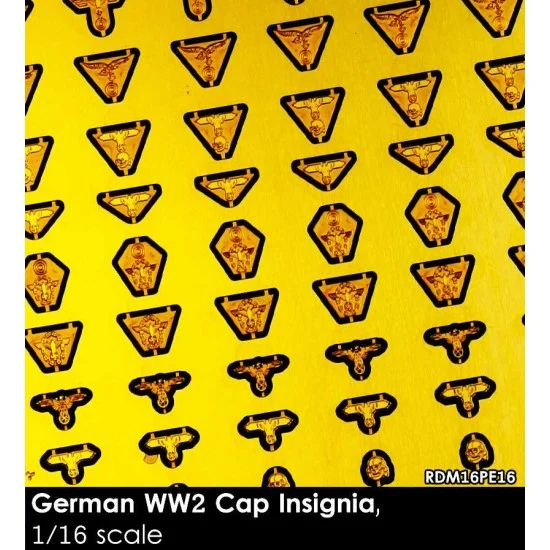 Rado Miniatures 16PE16 1/16 WWII German Cap Insignia (Heer/WSS, Polizei/Luftwaffe) - Model Figures