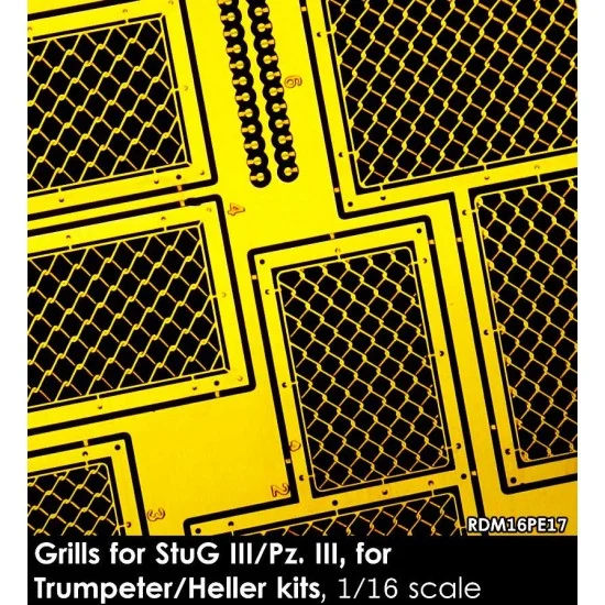 Rado Miniatures 16PE17 1/16 StuG/Pz. III Mesh Grills for Trumpeter/Heller kits - Military Vehicles & Tanks