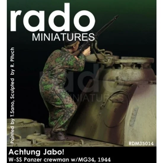 Rado Miniatures 35014 1/35 Achtung Jabo! W-SS Panzer Crewman w/MG34 1944